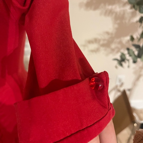 Unique Vintage red stretch mini dress fit and flare size XS. Cotton and spandex - Picture 5 of 6